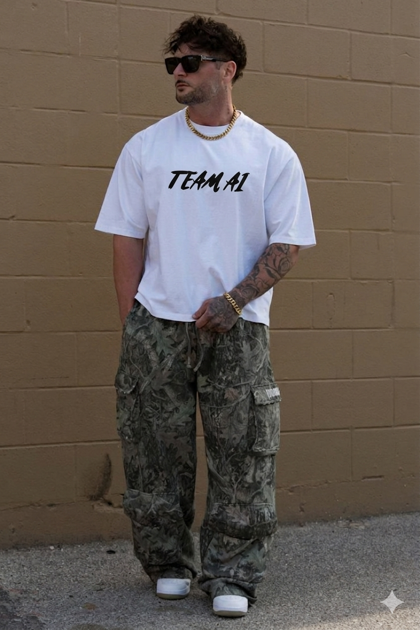 Team AI White Tee lifestyle